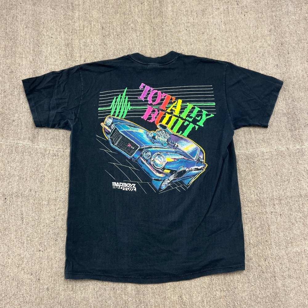 Vintage Bad Boyz Bad Toyz Shirt Mens Large Black 1990s Muscle Car Hotrod